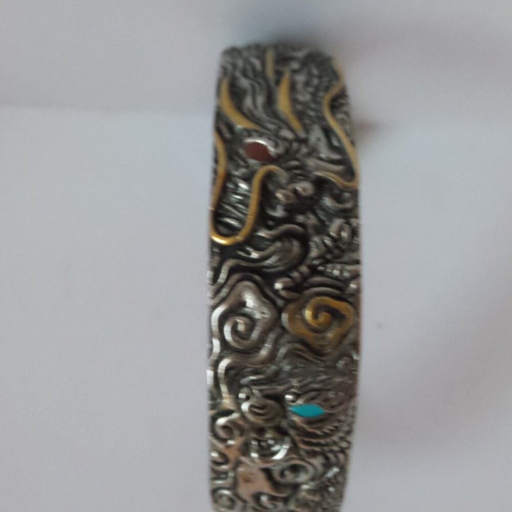 Buddha Power Sterling Silver cuff bracelet - Picture 8 of 15